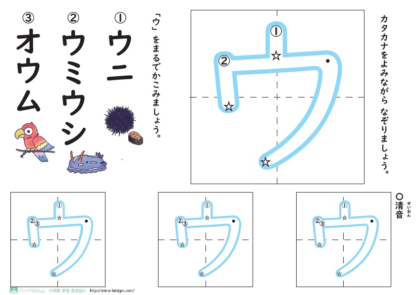 ブリッジぷりんと 英会話 学習 知育の無料プリントサイト