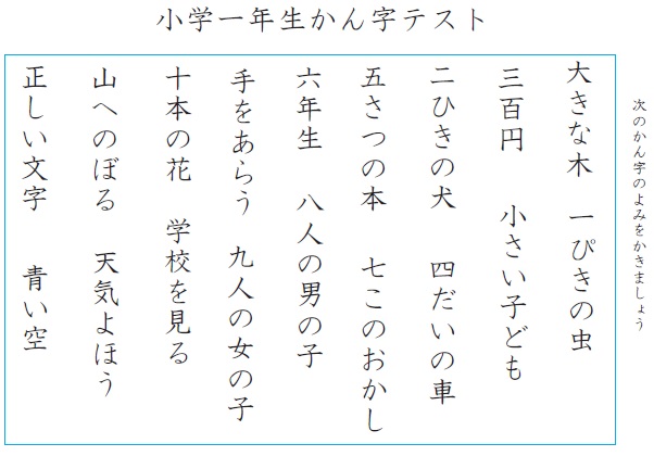 小学一年生で習う漢字一覧 ブリッジぷりんと