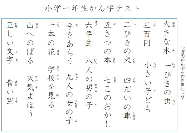 小学一年生で習う漢字一覧 ブリッジぷりんと