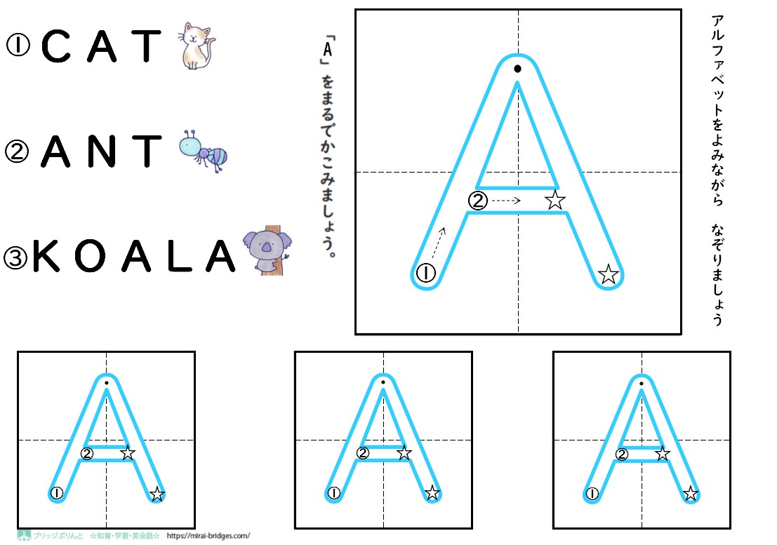 Alphabet Writing Order – ブリッジぷりんと