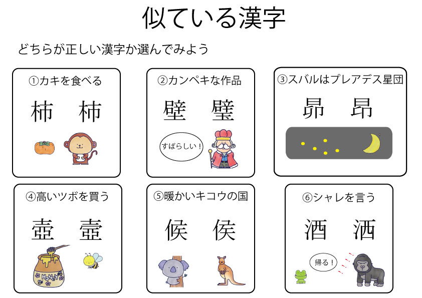 似ている漢字 – ブリッジぷりんと